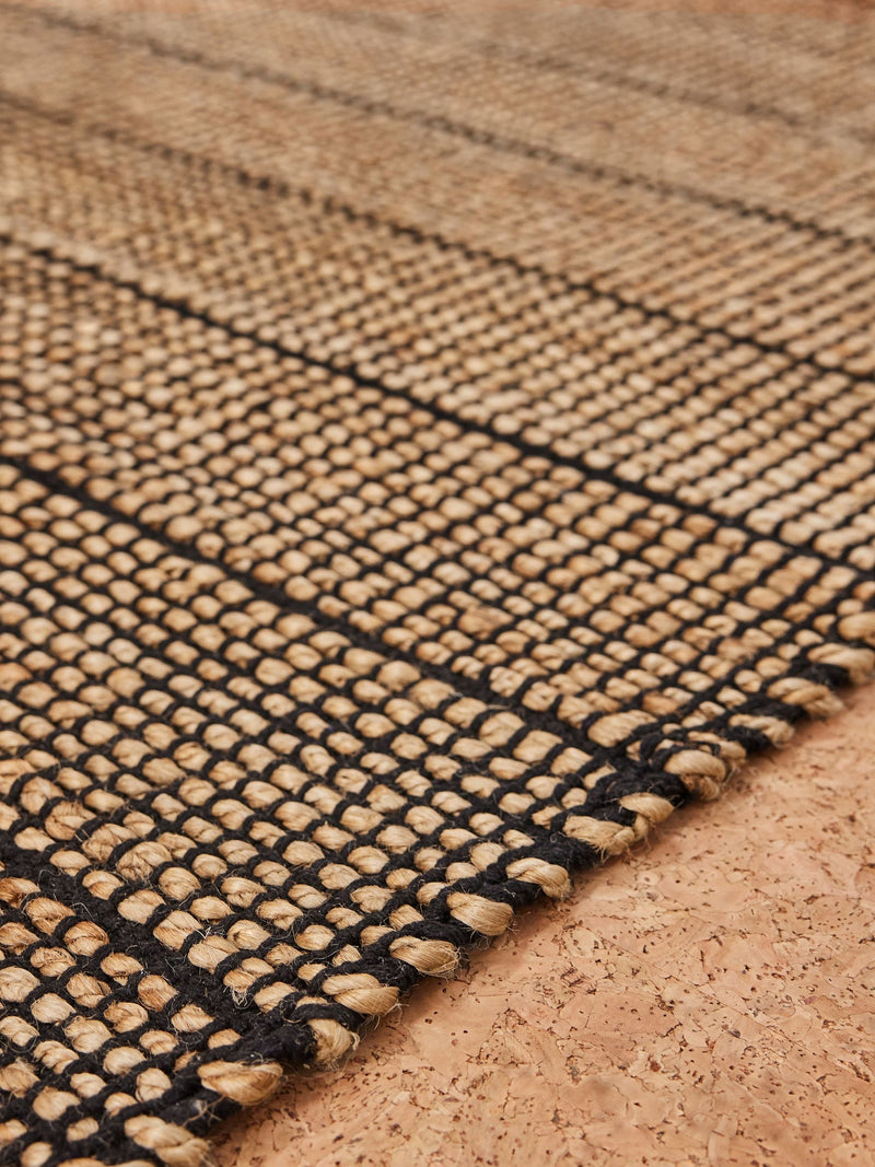 MADE.COM Black Hurley woven jute rug (British brand)