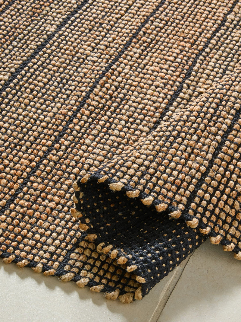 MADE.COM Black Hurley woven jute rug (British brand)