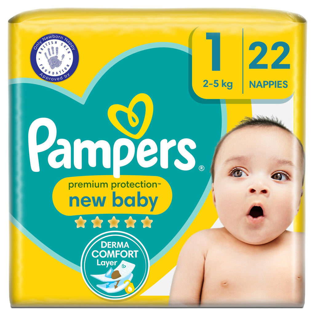 Pampers New Baby Carry Pack Nappies Size 1, 2kg-5kg x22