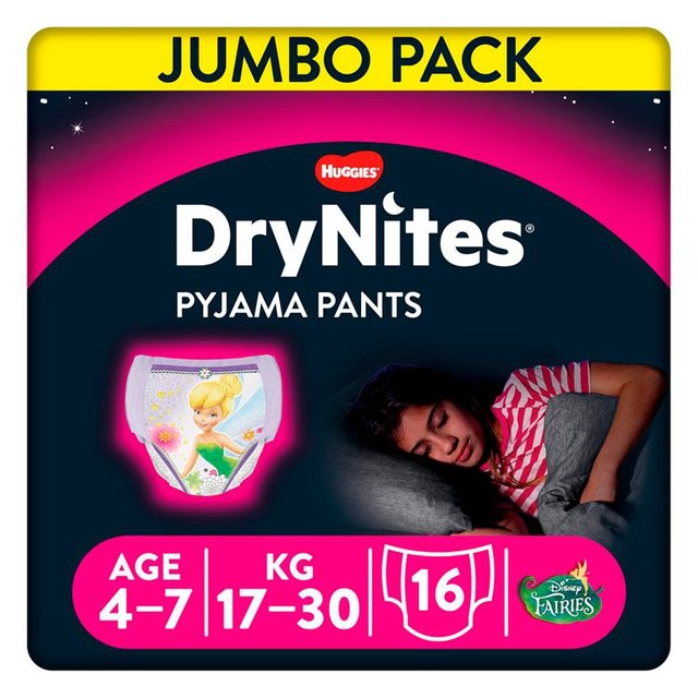 DryNites 4-7 yrs Girls Pyjama Pants Jumbo Pack   16 per pack GOODS M&S   