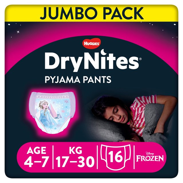 DryNites 4-7 yrs Girls Pyjama Pants Jumbo Pack   16 per pack GOODS M&S   