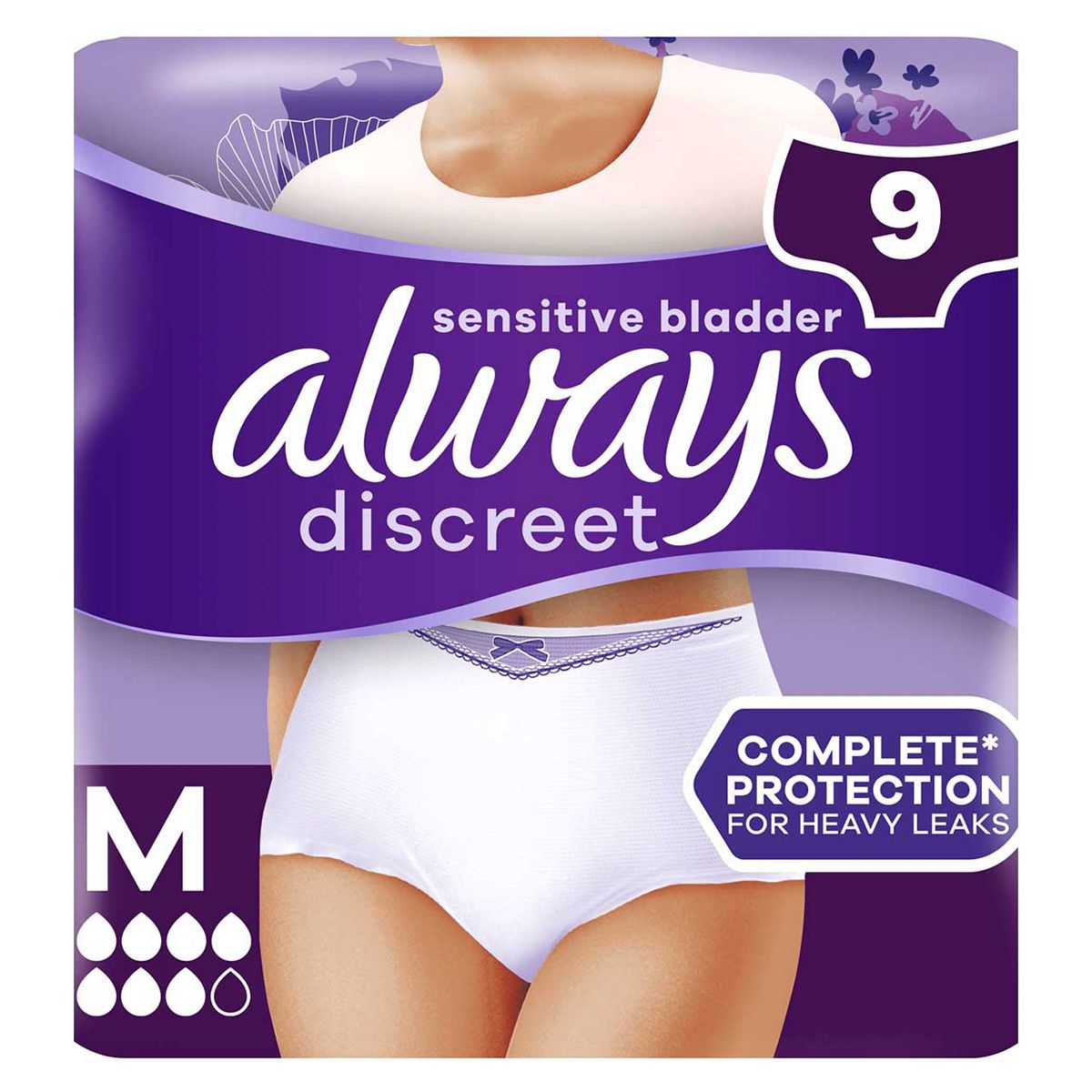 Always Discreet Underwear Incontinence Pants Women Plus M X9 GOODS Boots   