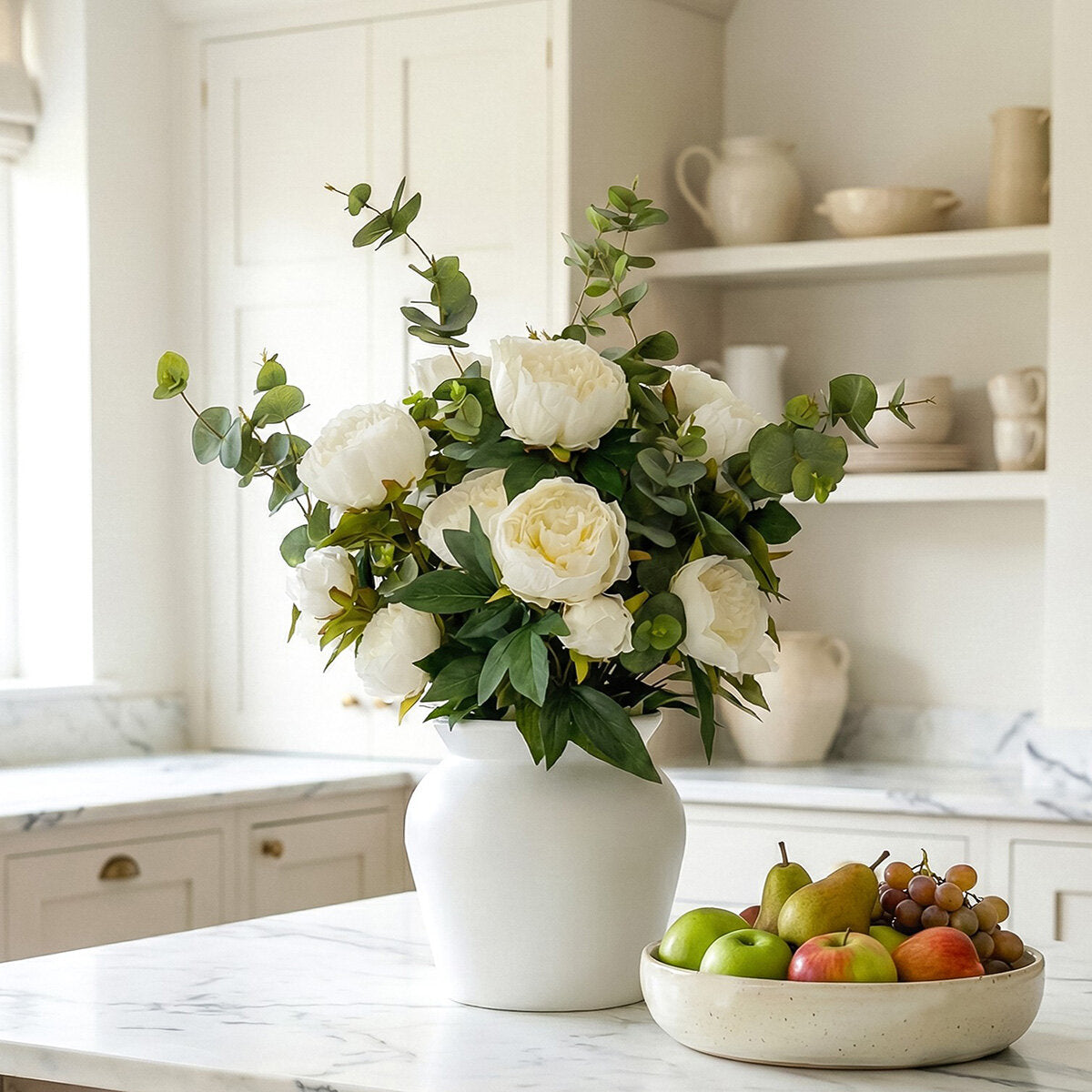 Tree Locate artificial peony and eucalyptus bouquet, UK version