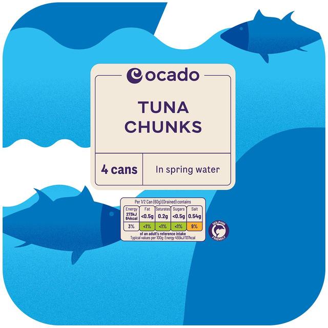 Ocado Pole & Line Caught Tuna Chunks in Spring Water   4 x 160g GOODS M&S   