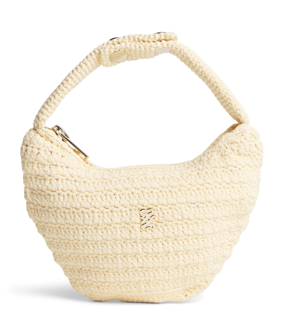 Sandro Paris mini crochet top-handle bag in viscose blend - British product