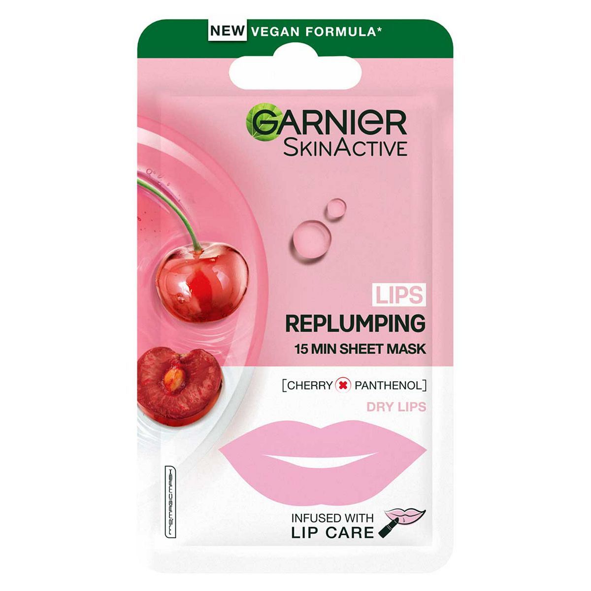 Garnier Cherry and Panthenol Replumping Lip Sheet Mask 5g Make Up & Beauty Accessories Boots   