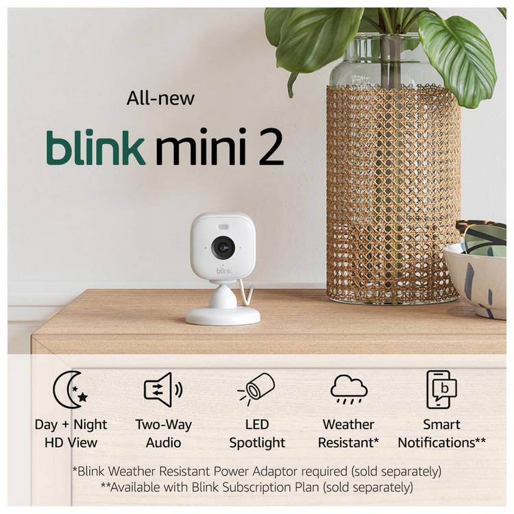 Blink Mini 2 security camera white, compact - British product