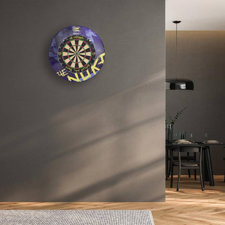 Target Luke Littler dartboard surround purple yellow, UK version