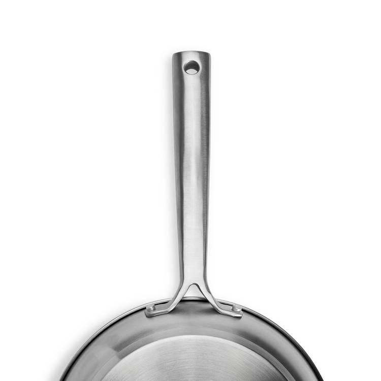 Habitat brushed stainless steel pan set 3 piece, imported from the UK