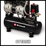 Einhell Silent Air Compressor 6L - British product