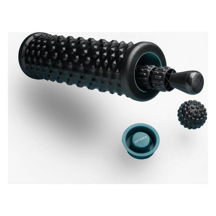 Decathlon massage kit with foam roller ball and stick, imported from the UK