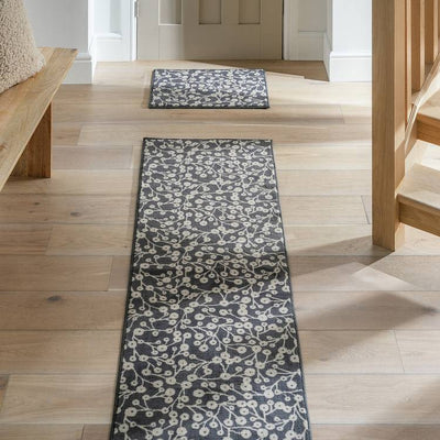 Argos Argos Home Washable Floral Black Runner & Mat Set - 180x57cm- Buy online at McGrocer
