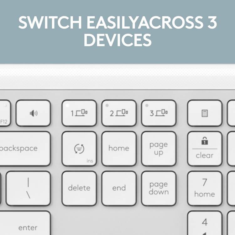 Logitech MK950 Signature Slim keyboard and mouse off white (British brand)