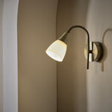 Argos Home Curico glass wall light brass and white, UK version
