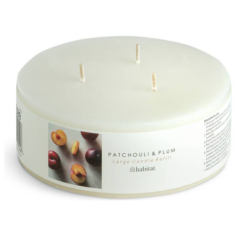 Habitat wax candle refill Patchouli & Plum, imported from the UK