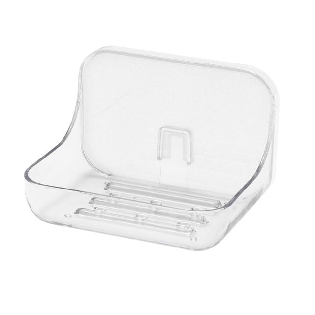 Addis Invisifix Bathroom Soap Dish Tray with Wall Mount Storage Clear GOODS M&S   