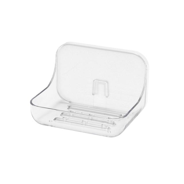 Addis Invisifix Bathroom Soap Dish Tray with Wall Mount Storage Clear GOODS M&S   