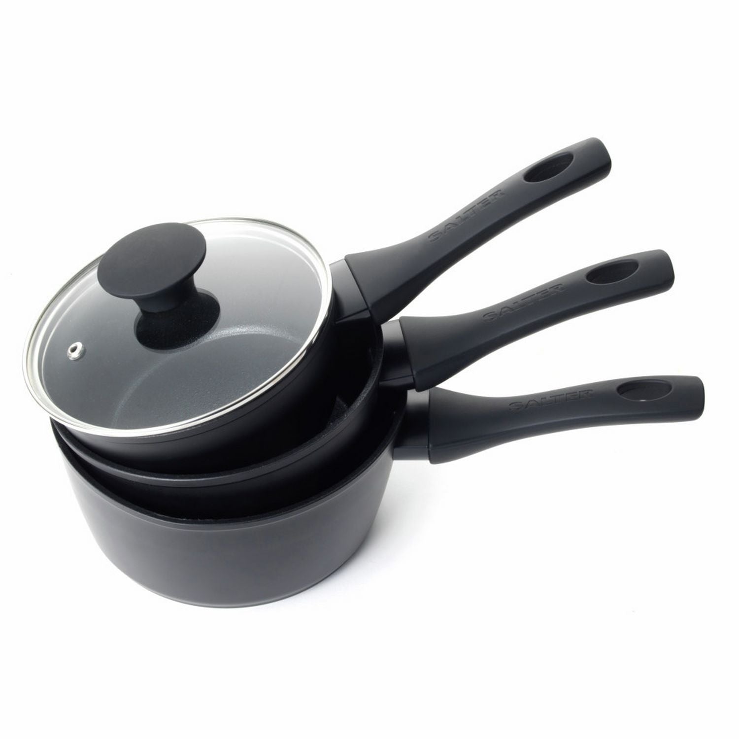 Salter 3-piece saucepan set with thermo collar, UK version