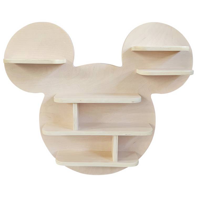 Disney Mickey Mouse wall mounted bookcase light wood - British product