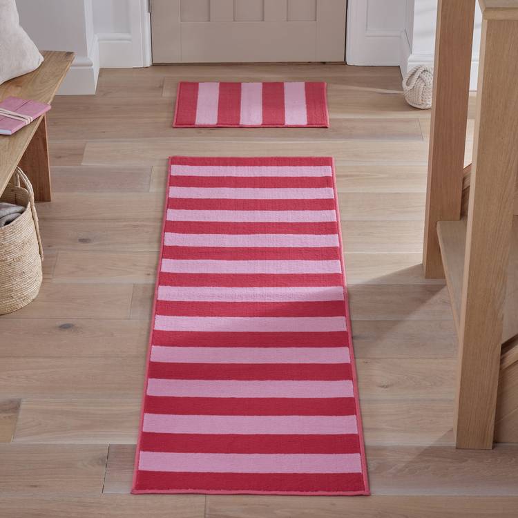 Argos Home red pink runner mat set 180x57cm, UK version
