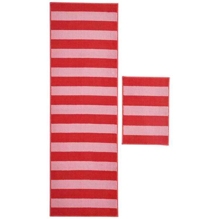 Argos Home red pink runner mat set 180x57cm, UK version