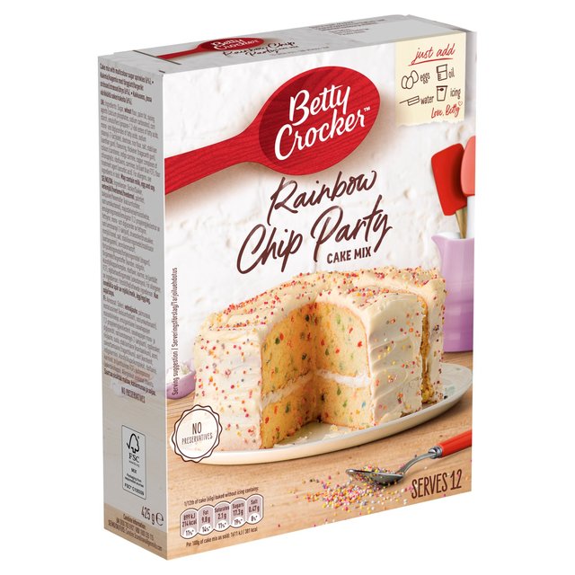 Betty Crocker Rainbow Chip Party Cake Mix   425g GOODS M&S   