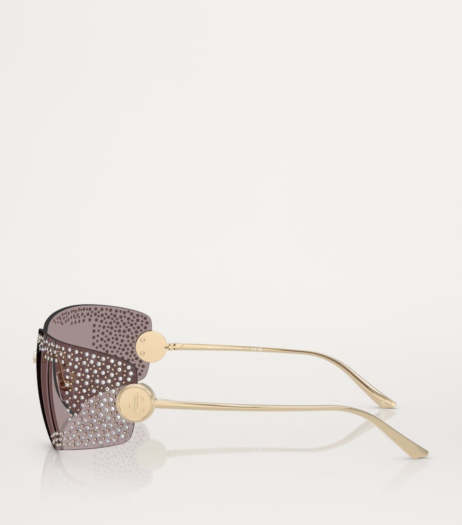 Jimmy Choo crystal embellished wire-frame sunglasses - British product