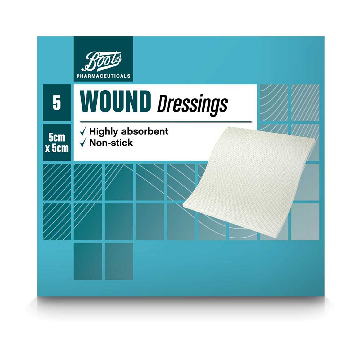 Boots Wound Dressing Pad 5cm x 5cm - 5 Pads GOODS Boots   