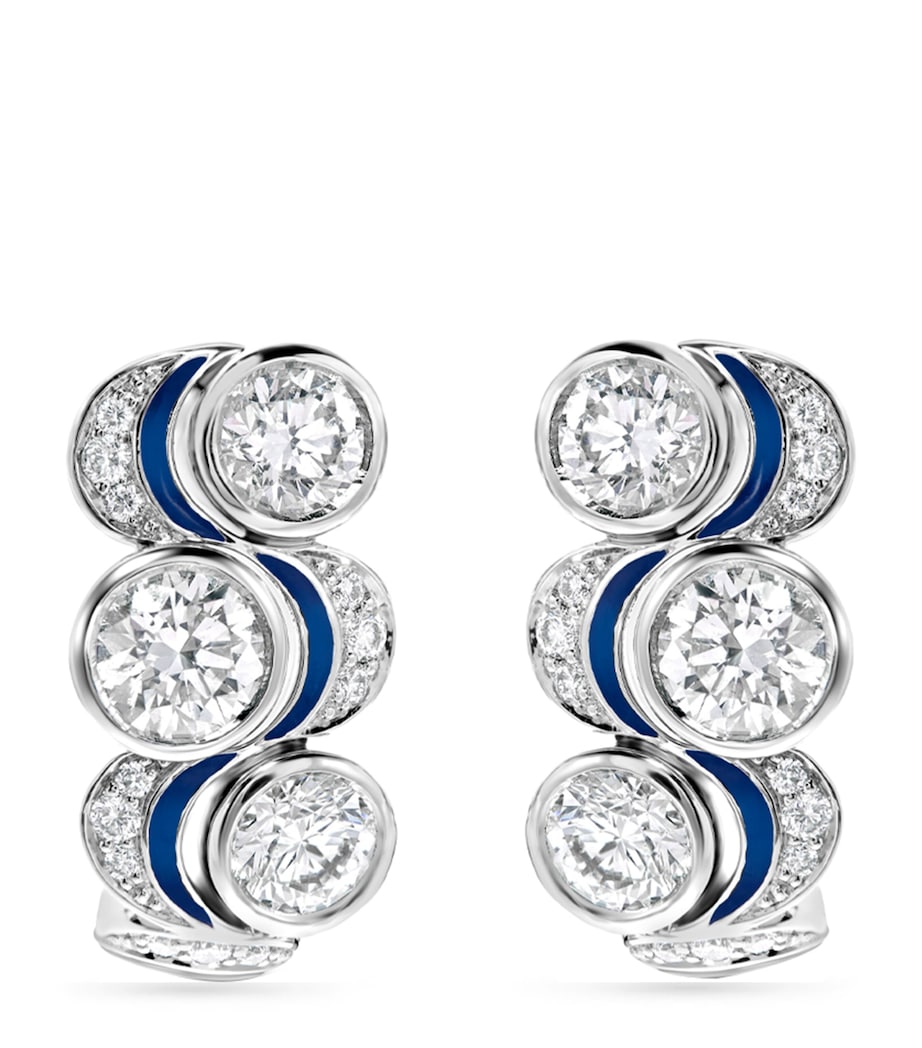 Boodles platinum diamond moon earrings (British brand)