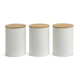 Habitat embossed text canisters white pack of 3 (British brand)