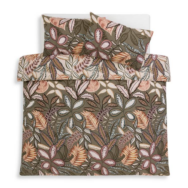 Habitat cotton painterly leaf bedding set single (British brand)
