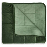 Habitat velvet quilted bedspread green king (British brand)