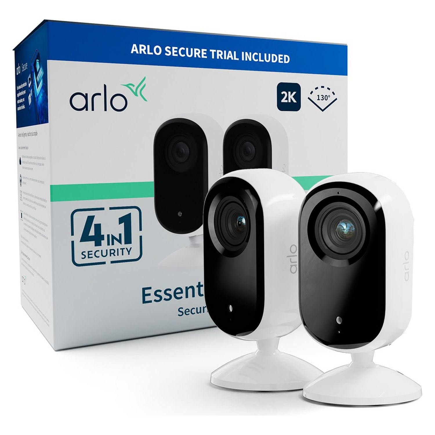 Arlo Essential 2K indoor security camera pack of 2, UK version
