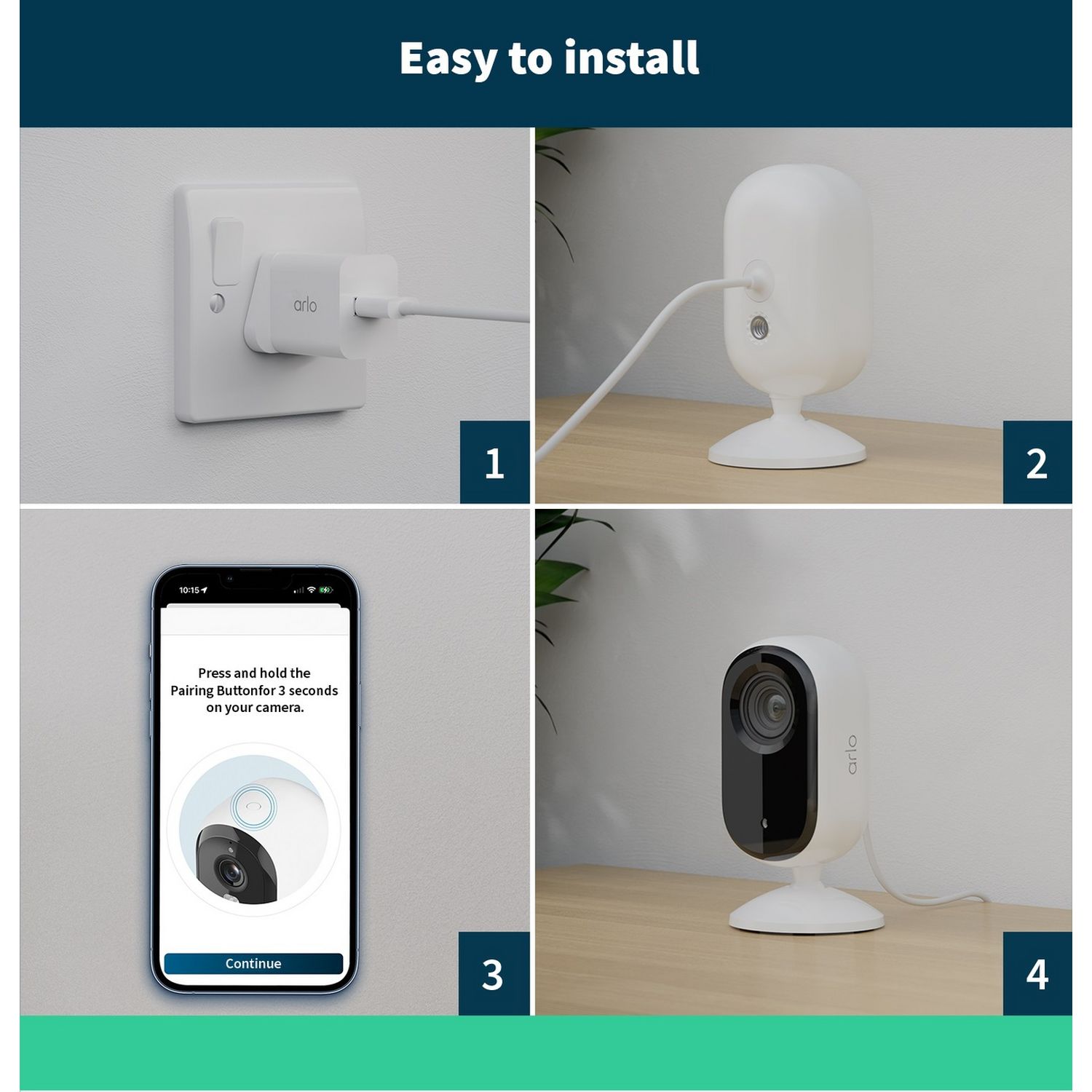 Arlo Essential 2K indoor security camera pack of 2, UK version