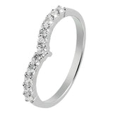 Revere sterling silver wishbone ring cubic zirconia (British brand)