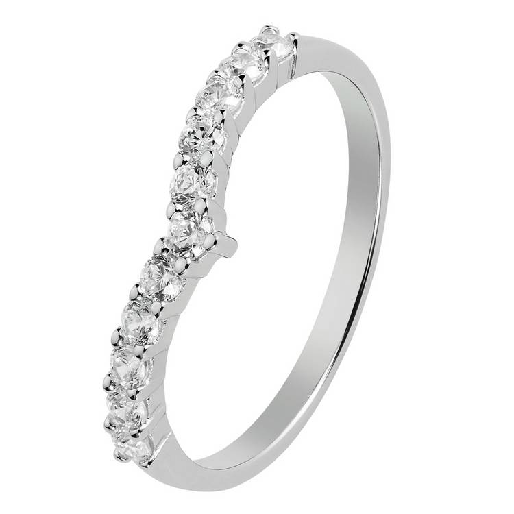 Revere sterling silver wishbone ring cubic zirconia (British brand)