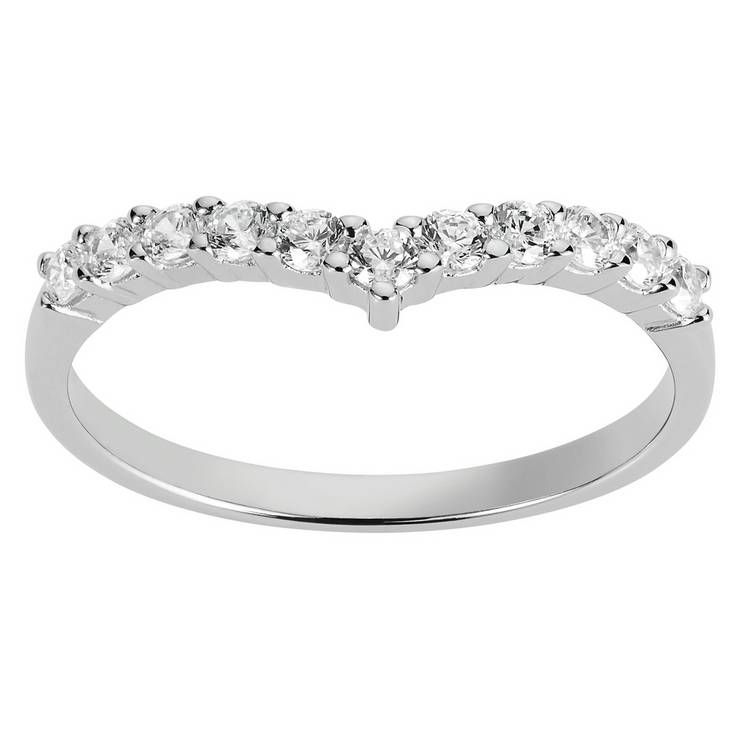 Revere sterling silver wishbone ring cubic zirconia (British brand)