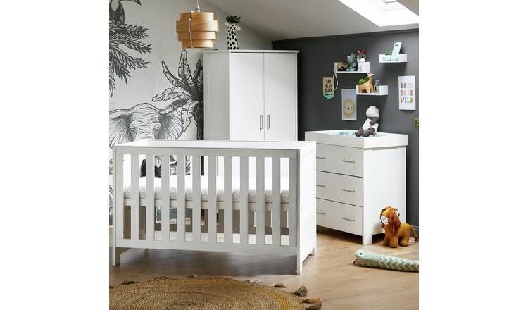 Obaby Nika 3 Piece Nursery Furniture Set - White