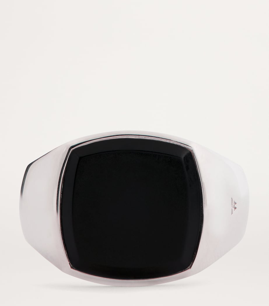 Tom Wood signet ring polished onyx, imported from the UK
