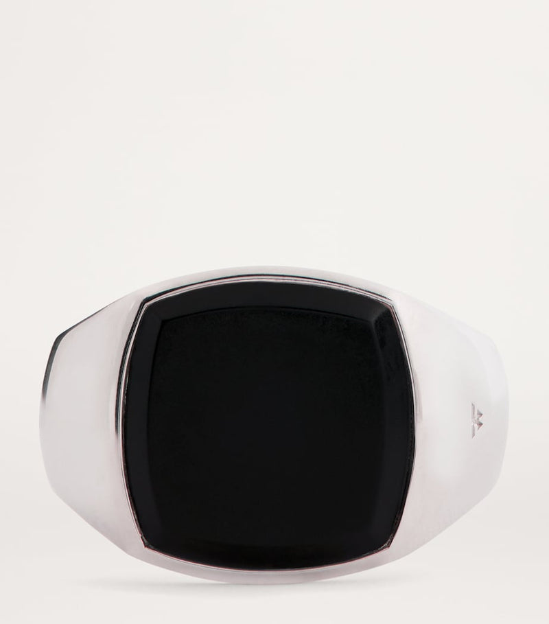 Tom Wood signet ring polished onyx, imported from the UK