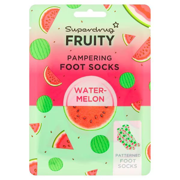 Superdrug Foot Socks Pack Watermelon Moisturising (British brand)