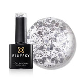 Bluesky gel nail polish silver flakes - British product
