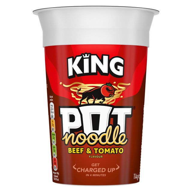 King Pot Noodle Beef & Tomato   114g GOODS M&S   