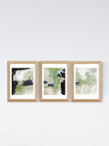 East End Prints green abstract wall prints set of 3 - British product