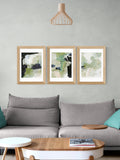 East End Prints green abstract wall prints set of 3 - British product
