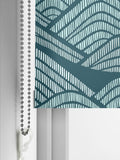 MissPrint Frontier made to measure roller blinds blue green print, imported from the UK