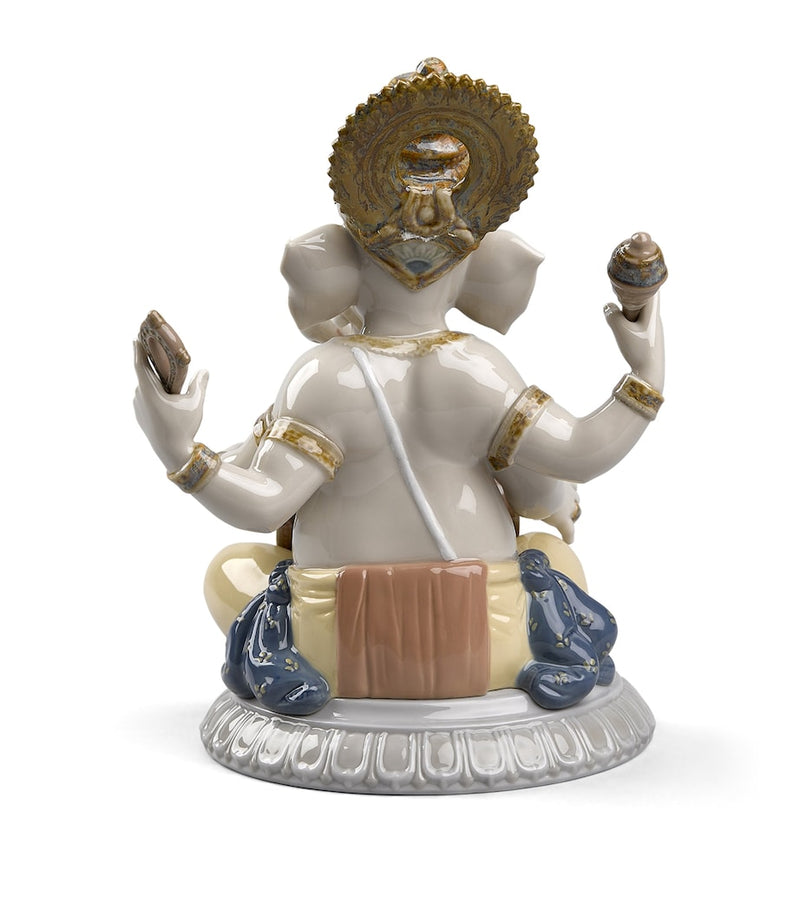 Lladró Mridangam Ganesha porcelain figurine 23cm (British brand)
