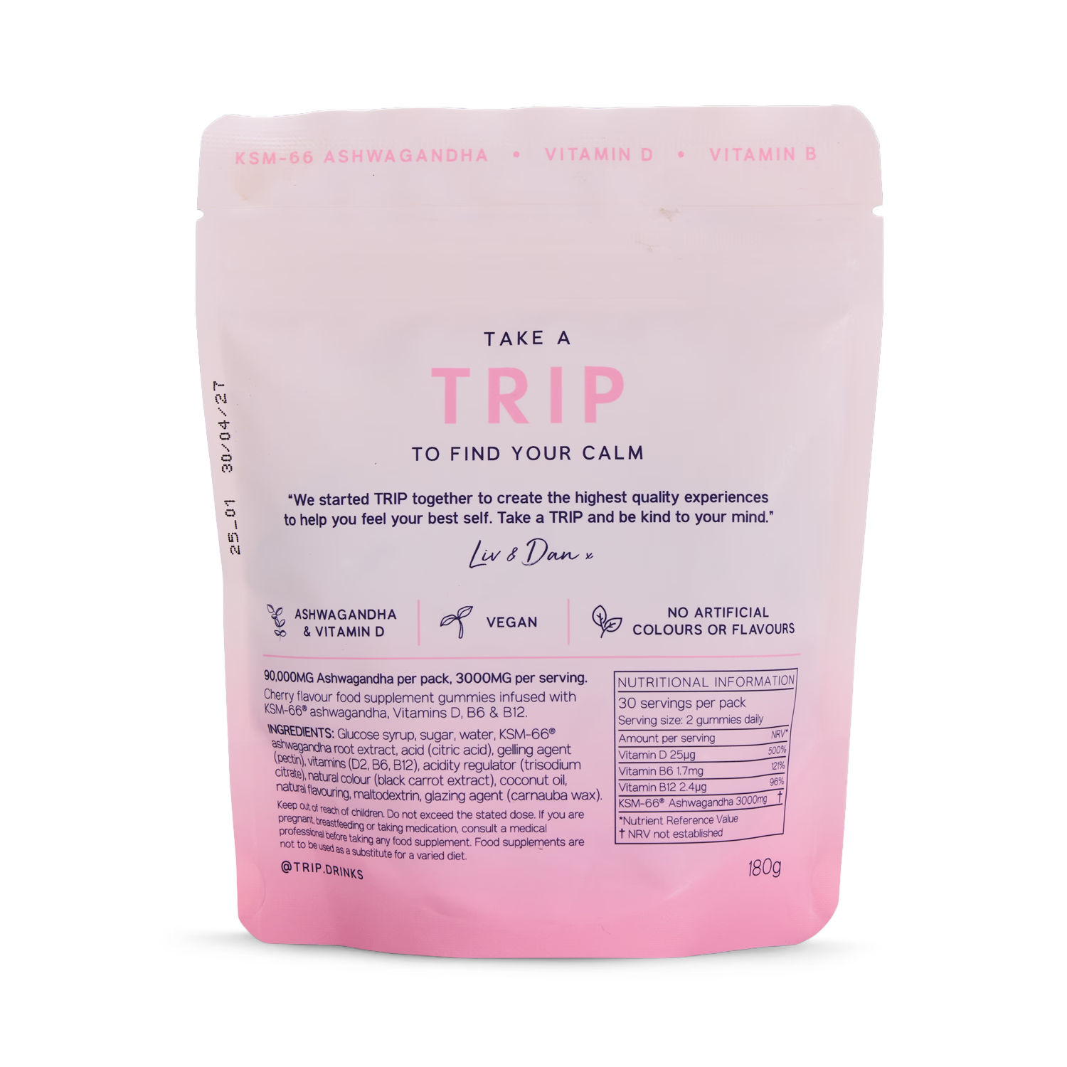 Trip Ashwagandha Gummies 3000mg 60 gummies (British brand)