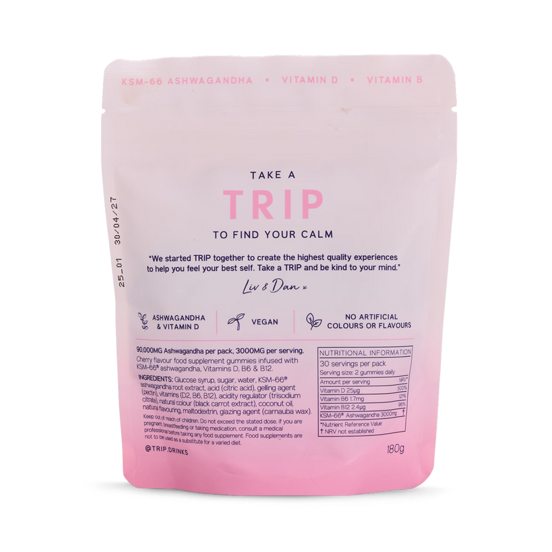 Trip Ashwagandha Gummies 3000mg 60 gummies (British brand)