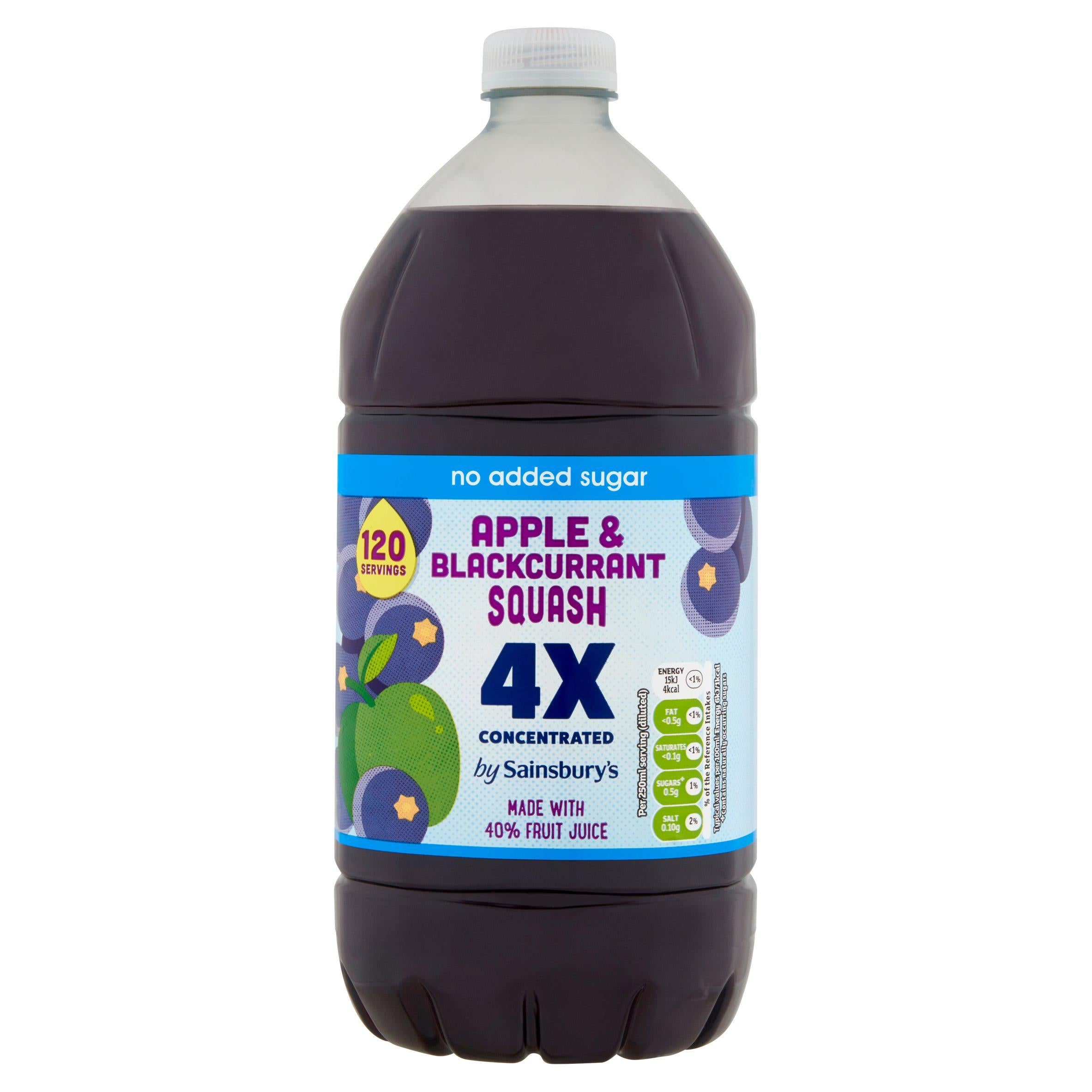 Sainsbury's Quadruple Strength Apple & Blackcurrant Squash 1.5L GOODS Sainsburys   